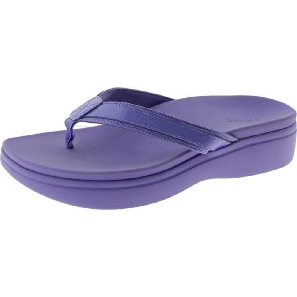 VIONIC High Tide Sz 11 Purple Patent Fabric Platform Sandal Flip Flops